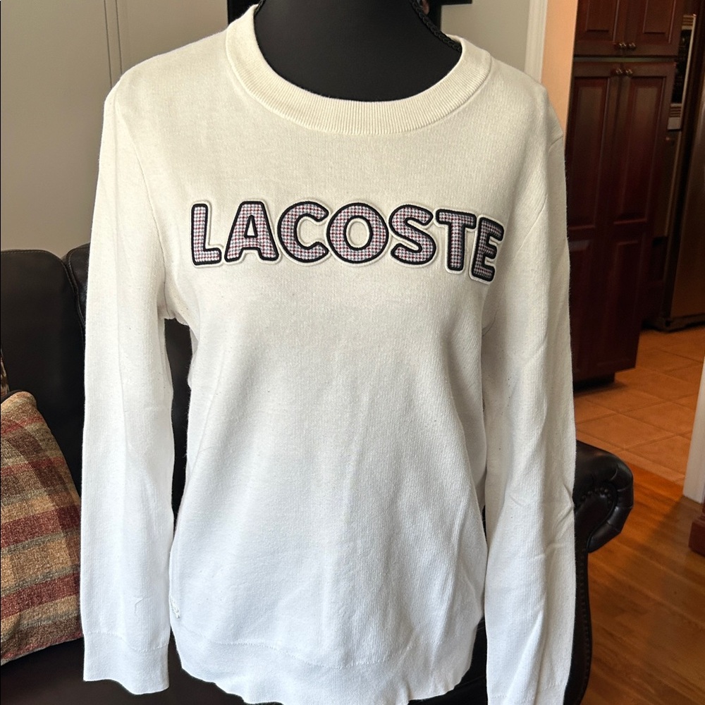 Lacoste White Long Sleeve Top